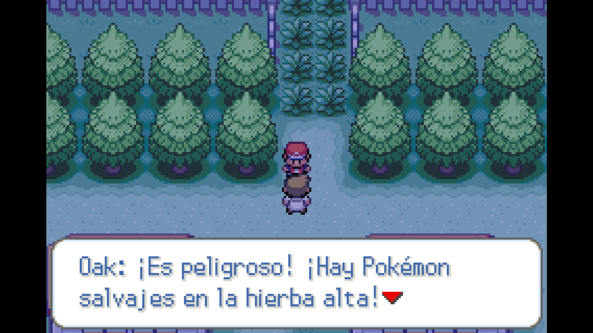 El profesor Oak habla en español